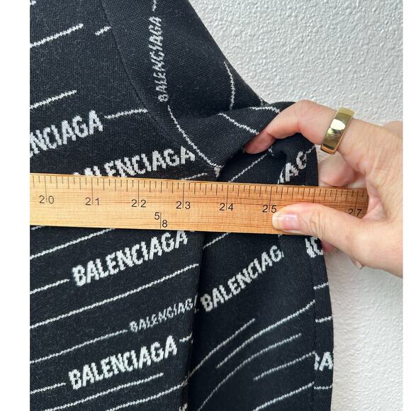 NWT Balenciaga Logo Intarsia Wool-Blend Sweater Black Men's XL - Picture 15 of 15